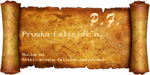 Pruska Felicián névjegykártya